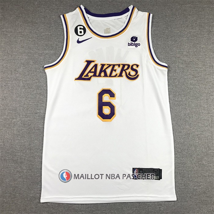 Maillot Los Angeles Lakers LeBron James NO 6 Association 2022-23 Blanc